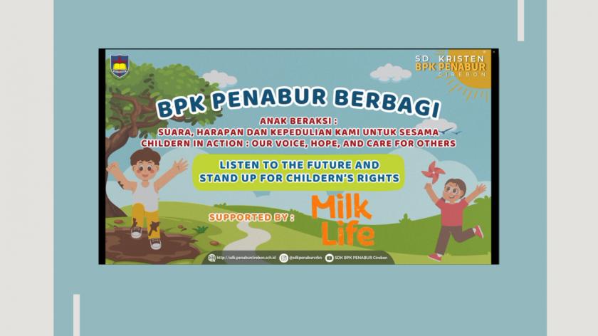 SDK BPK PENABUR Cirebon melakukan pembagian susu MILKLIFE